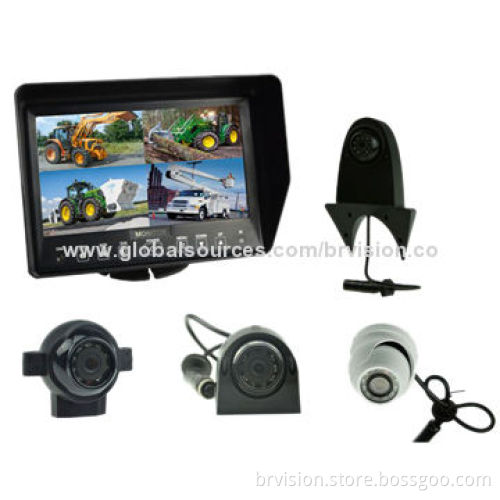Bus surveillance system with 7.0-inch monitor and rear/front/side view and Doom cameraNew